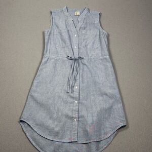 Japna Sleeveless High Low Dress in Blue Stripe